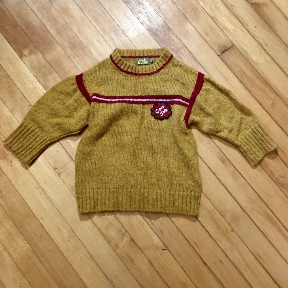 Bandy Button Mustard Wool Blend Titi Sweater